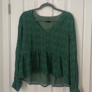 Frank & Oak Green Floral Women's Top